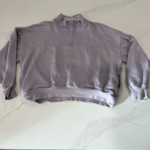PINK Victoria’s Secret light purple 1/4 zip crop top sweater Women’s Size L